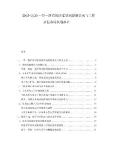 2025-2030一帶一路沿線國家基礎(chǔ)設(shè)施需求與工程承包市場機遇報告