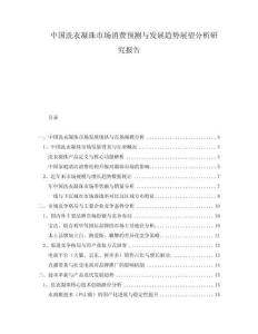 中國(guó)洗衣凝珠市場(chǎng)消費(fèi)預(yù)測(cè)與發(fā)展趨勢(shì)展望分析研究報(bào)告