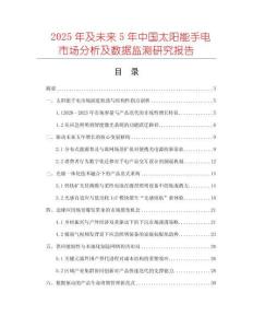 2025年及未來5年中國太陽能手電市場分析及數據監測研究報告
