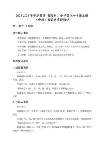 2025-2026學(xué)年滬教版 (新教材）小學(xué)美術(shù)一年級(jí)上冊(cè)（全冊(cè)）知識(shí)點(diǎn)梳理歸納