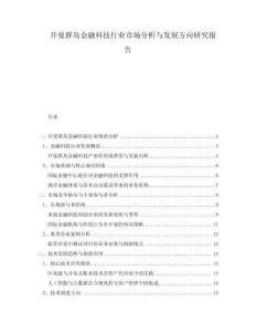 開曼群島金融科技行業(yè)市場分析與發(fā)展方向研究報告