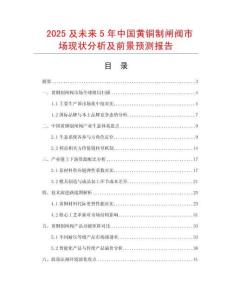 2025及未來5年中國黃銅制閘閥市場現(xiàn)狀分析及前景預(yù)測報告