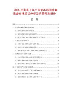 2025及未來5年中國速凍湯圓成套設備市場現狀分析及前景預測報告