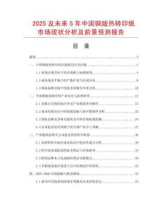 2025及未來5年中國(guó)銅版熱轉(zhuǎn)印紙市場(chǎng)現(xiàn)狀分析及前景預(yù)測(cè)報(bào)告