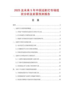 2025及未來5年中國遠射燈市場現狀分析及前景預測報告