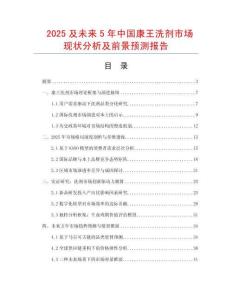 2025及未來5年中國康王洗劑市場現狀分析及前景預測報告