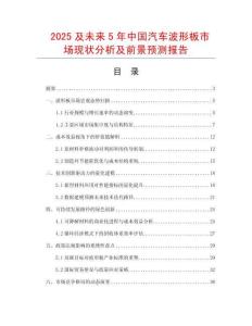 2025及未來5年中國汽車波形板市場現(xiàn)狀分析及前景預(yù)測報告