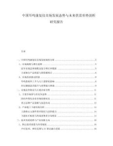 中國耳鳴康復(fù)儀市場發(fā)展態(tài)勢與未來供需形勢剖析研究報告