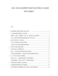 2025-2030南美洲鋰礦資源開發(fā)競爭格局與電池材料供應(yīng)鏈報告