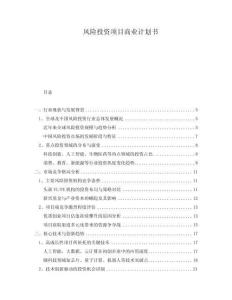 風險投資項目商業計劃書