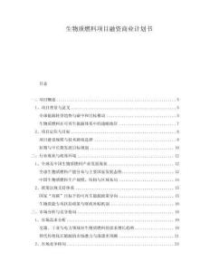 生物質(zhì)燃料項(xiàng)目融資商業(yè)計(jì)劃書