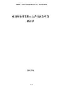 玻璃纤维池窑拉丝生产线技改项目投标书