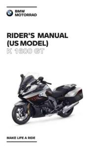 寶馬摩托車用戶手冊(cè)（美版）K models  K 1600 GT 202007
