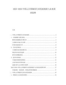 2025-2030中國(guó)云計(jì)算服務(wù)行業(yè)發(fā)展現(xiàn)狀與未來(lái)需求趨勢(shì)
