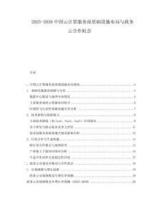 2025-2030中國(guó)云計(jì)算服務(wù)商基礎(chǔ)設(shè)施布局與政務(wù)云合作機(jī)會(huì)
