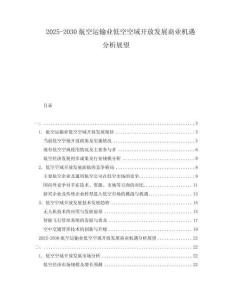 2025-2030航空運(yùn)輸業(yè)低空空域開放發(fā)展商業(yè)機(jī)遇分析展望