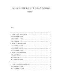 2025-2030中國航空航天產(chǎn)業(yè)鏈整合與戰(zhàn)略機(jī)遇分析報(bào)告
