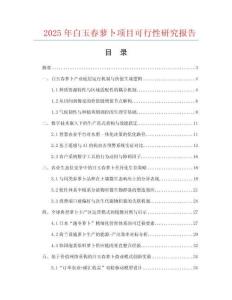 2025年白玉春萝卜项目可行性研究报告