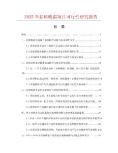 2025年祛斑晚霜項(xiàng)目可行性研究報(bào)告