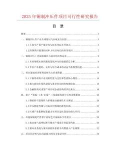 2025年銅制沖壓件項(xiàng)目可行性研究報(bào)告