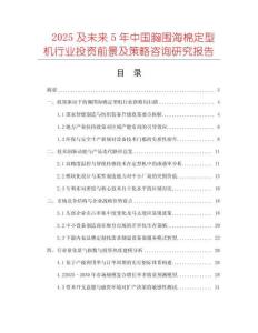 2025及未來5年中國胸圍海棉定型機行業投資前景及策略咨詢研究報告