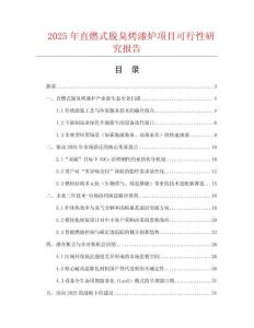 2025年直燃式脫臭烤漆爐項目可行性研究報告