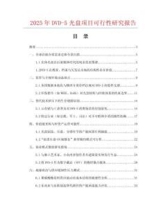 2025年DVD-5光盤項目可行性研究報告