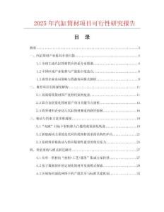 2025年汽缸筒材項目可行性研究報告
