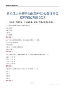 黑龍江大興安嶺地區(qū)新林區(qū)公益性崗位招聘筆試真題2024