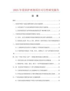 2025年熒屏護(hù)理劑項(xiàng)目可行性研究報(bào)告