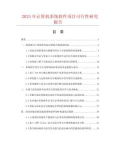 2025年計算機系統軟件項目可行性研究報告