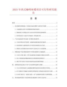 2025年西式咖啡杯碟項(xiàng)目可行性研究報告