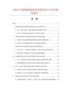 2025年視頻遙視監控系統項目可行性研究報告