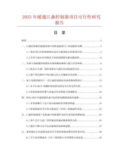 2025年暖通江森控制器項(xiàng)目可行性研究報(bào)告