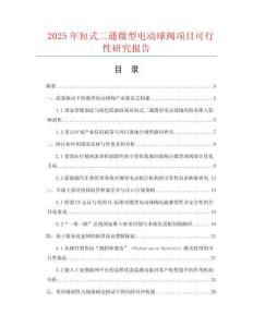 2025年短式二通微型電動球閥項目可行性研究報告