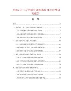 2025年二人站綜合訓練器項目可行性研究報告