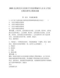 2025北京順義區(qū)北務(wù)鎮(zhèn)衛(wèi)生院招聘編外人員3人考前自測高頻考點(diǎn)模擬試題及一套答案詳解