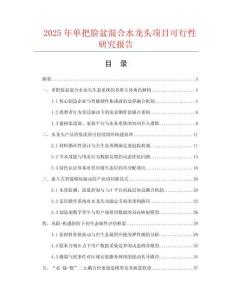 2025年單把臉盆混合水龍頭項(xiàng)目可行性研究報(bào)告