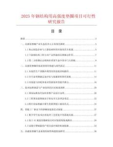 2025年钢结构用高强度垫圈项目可行性研究报告