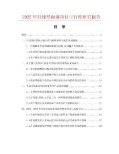 2025年針線導向器項目可行性研究報告