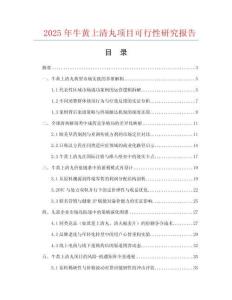2025年牛黃上清丸項目可行性研究報告