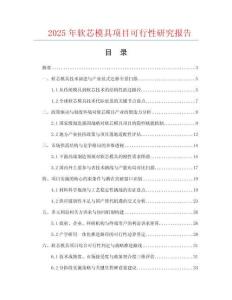 2025年軟芯模具項(xiàng)目可行性研究報(bào)告