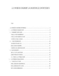 云計算服務(wù)市場規(guī)模與未來投資機會分析研究報告