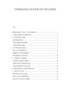 中國固態存儲芯片技術突破與國產替代分析報告