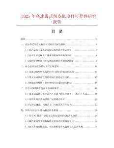 2025年高速帶式削皮機(jī)項(xiàng)目可行性研究報(bào)告