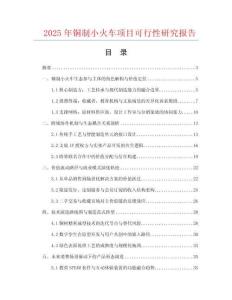 2025年銅制小火車項(xiàng)目可行性研究報(bào)告