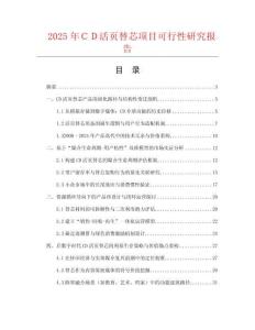 2025年ＣＤ活頁替芯項目可行性研究報告