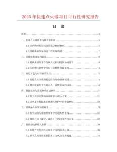 2025年快速點(diǎn)火器項(xiàng)目可行性研究報(bào)告