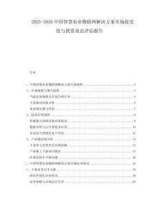 2025-2030中國(guó)智慧農(nóng)業(yè)物聯(lián)網(wǎng)解決方案市場(chǎng)接受度與投資效益評(píng)估報(bào)告
