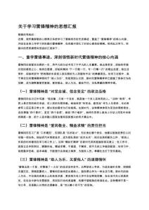 關于學習雷鋒精神的思想匯報